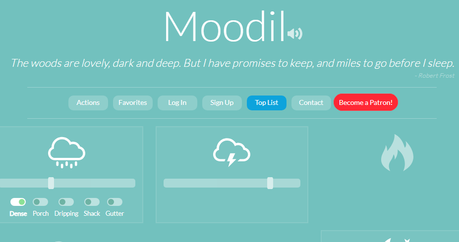 Moodil ホーム画面
