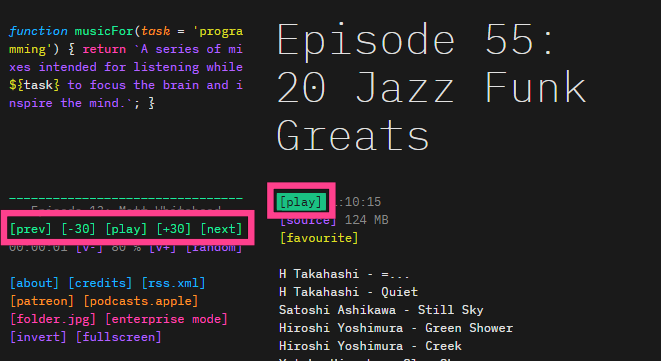 musicForProgramming(); 操作説明
