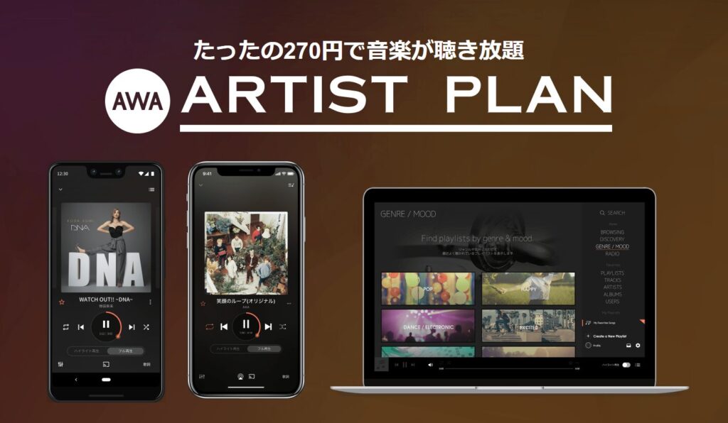AWA アーティストプラン バナー